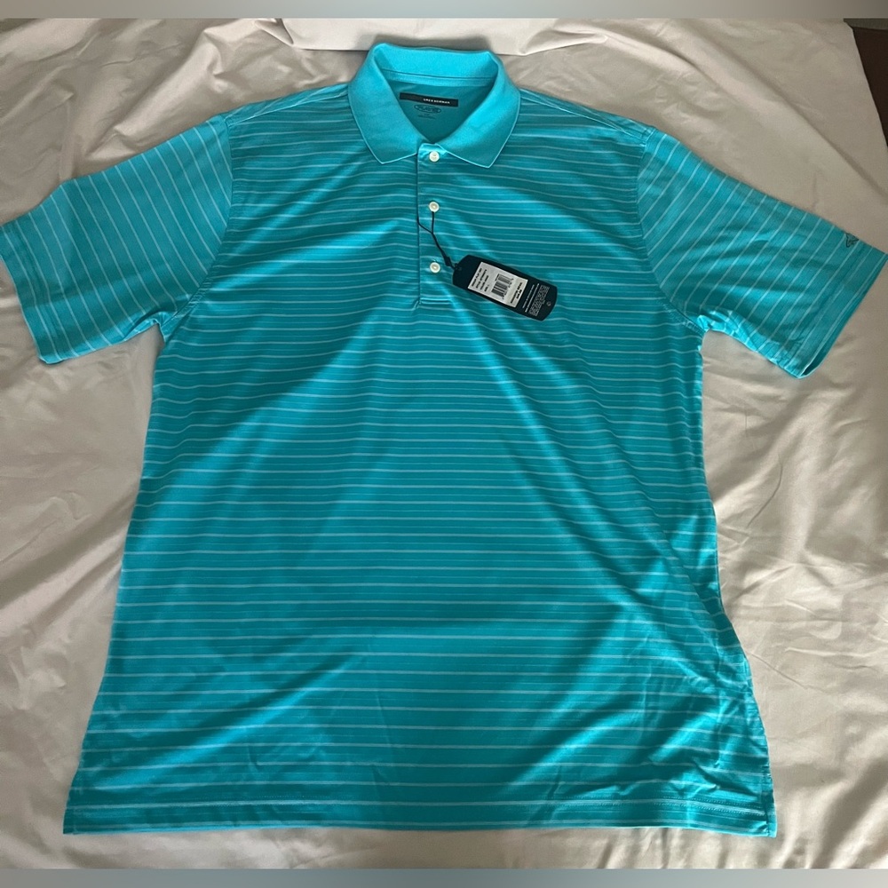 Greg Norman Collection Men's Polo Shirt 3Set - Green, Red & Blue w/white strips. - Picture 16 of 16